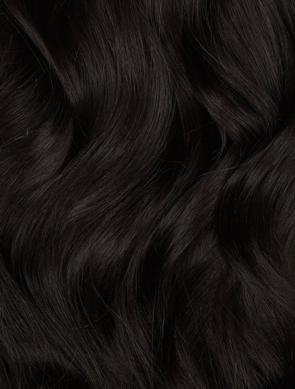 №1B Soft Black Invisible Tape-In Hair Extensions