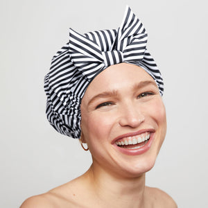 Recycled Polyester Luxe Shower Cap - Stripe by KITSCH