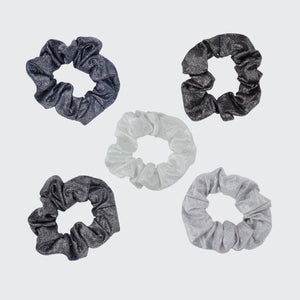 Metallic Scrunchies  - Black/Gray by KITSCH