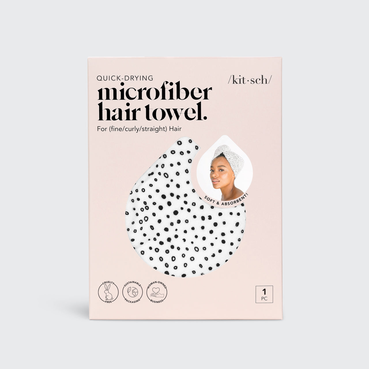 Microfiber Hair Towel - Micro Dot by KITSCH