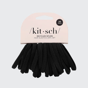 Elastic Hair Ties 20 Pack - Black by KITSCH