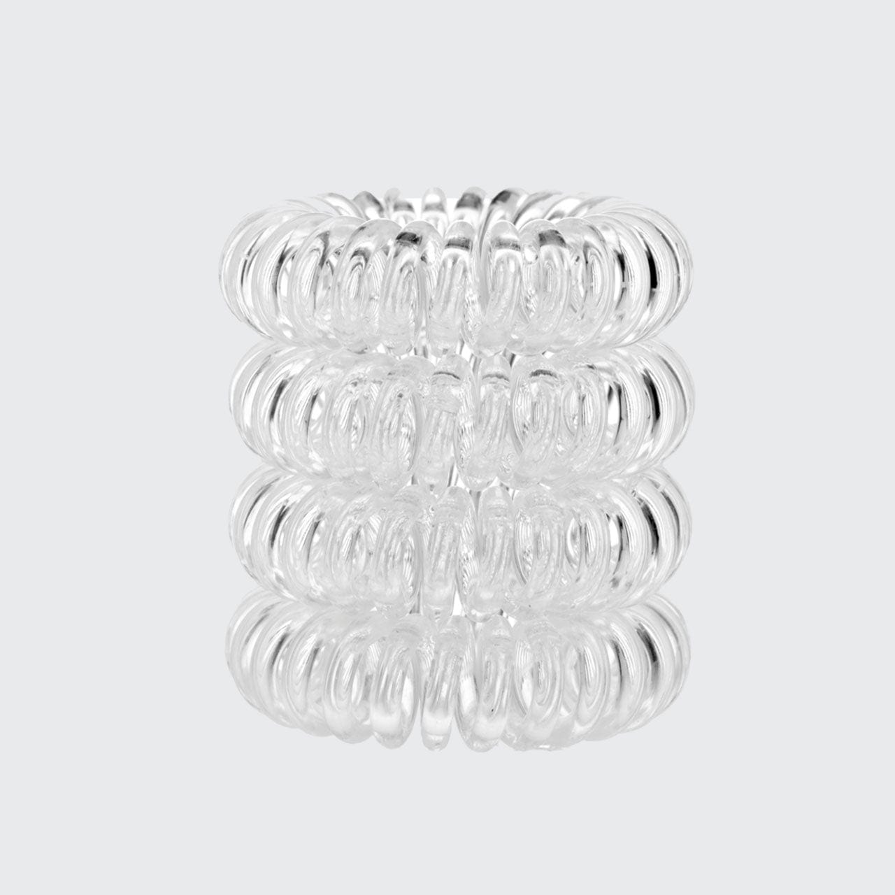 Spiral Hair Ties 4 Pc - Clear by KITSCH