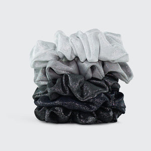 Metallic Scrunchies  - Black/Gray by KITSCH