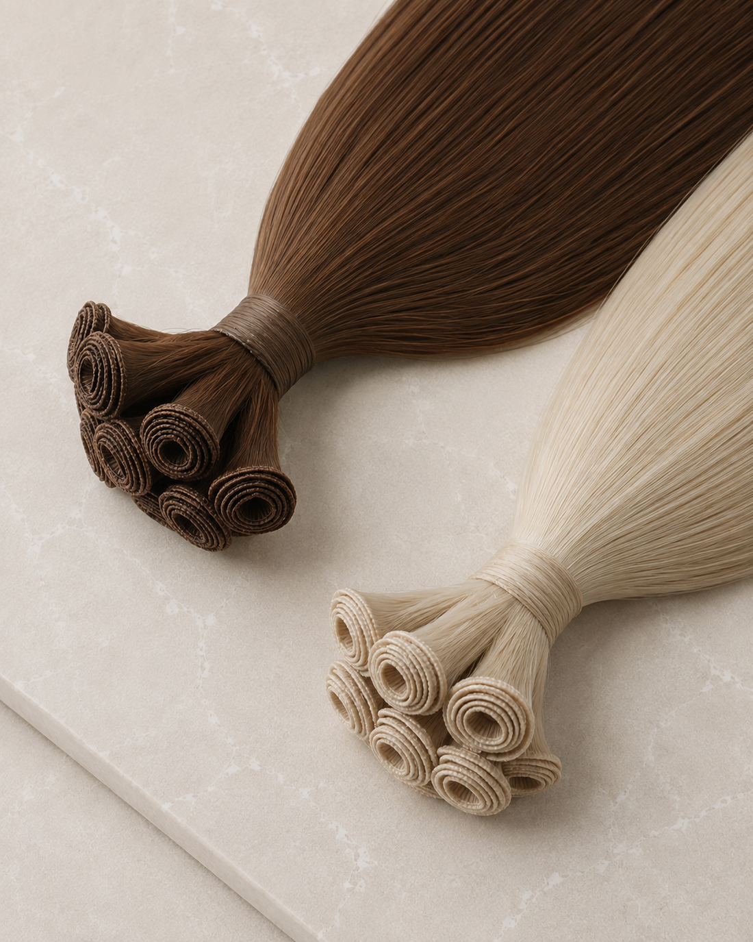 Ouielle hand-tied weft bundles