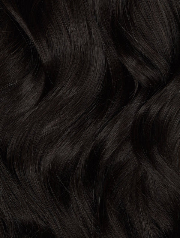 №1B Soft Black Invisible Tape-In Hair Extensions